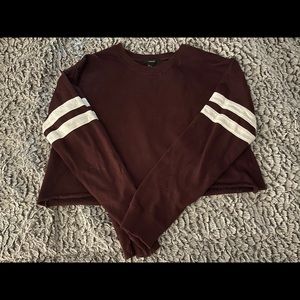 Dark Red Crop Sweatshirt